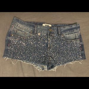 Shorts with rhinestones
